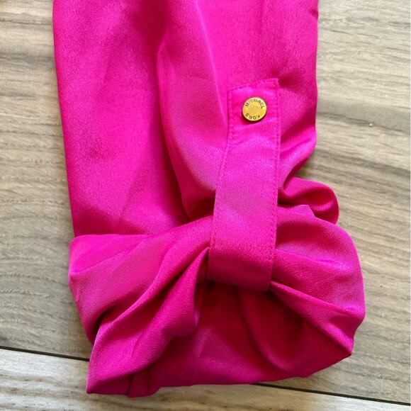 Michael Kors pink full zip top with pockets sz M - Picture 8 of 10